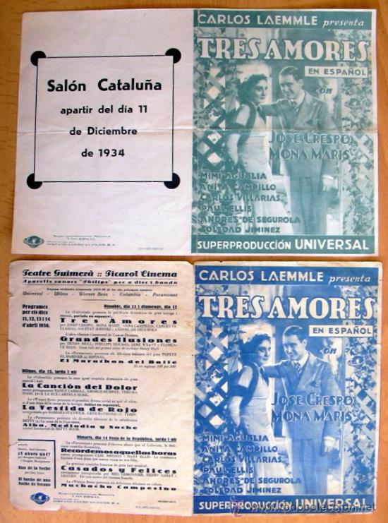 Cine: Tres amores - 2 programas diferentes - Con publicidad - Foto 1