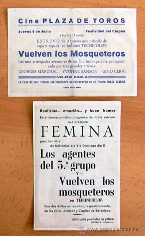 Cine: Vuelven los mosqueteros - 2 programas con diferente distribuidora - Con publicidad - Foto 2