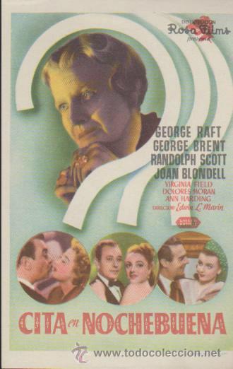  Flyers Publicitaires de films Anciens: Cita en Nochebuena. Sencillo de Rosa Films. &iexcl;IMPECABLE!
