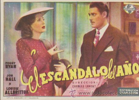 Folhetos de m&atilde;o de filmes antigos de cinema: El esc&aacute;ndalo del a&ntilde;o. Sencillo de Chamart&iacute;n. &iexcl;IMPECABLE!