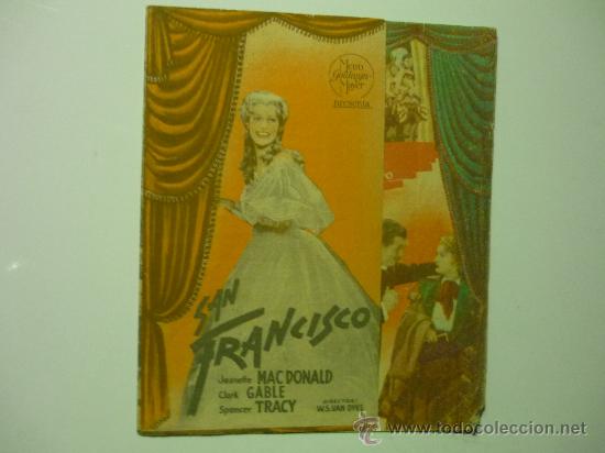Cine: PROGRAMA DOBLE CINE SAN FRANCISCO- CLARK GABLE PUBLICIDAD - Foto 1