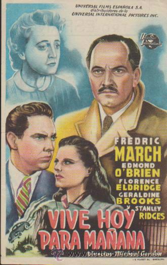 Cine: Vive hoy para ma&ntilde;ana. Sencillo de Universal.  Teatro Espa&ntilde;ol - Andujar.
