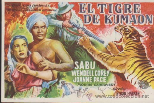 Cine: El Tigre de Kumaon. Sencillo de Universal. &iexcl;IMPECABLE! - Foto 1