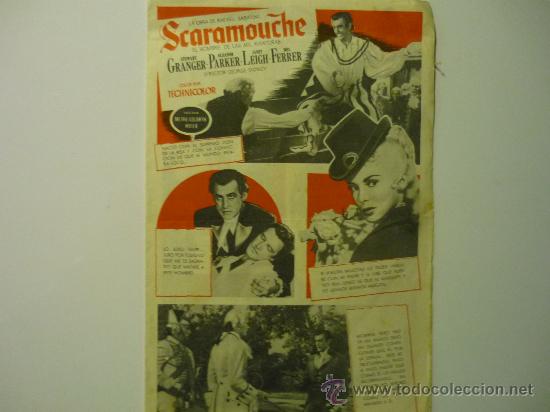 Cine: PROGRAMA CINE DOBLE SCARAMOUCHE.--S.GRANGER - Foto 1