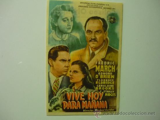 Cine: programa cine VIVE HOY PARA MA&Ntilde;ANA publicidad coliseum-manzanares???