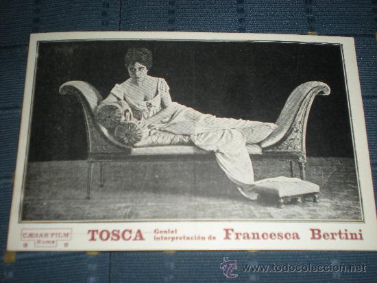 Cine: TOSCA PROGRAMA DE CINE TARJETA POSTAL ANTIGUO DE FRANCESCA BERTINI - Foto 1