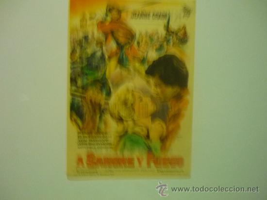  Flyers Publicitaires de films Anciens: PROGRAMA CINE A SANGRE Y FUEGO .--publicidad kursaal reus