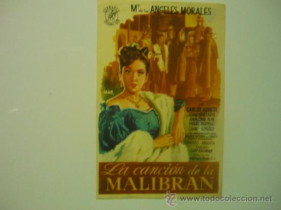 Cine: PROGRAMA CINE LA CANCION DE LA MALIBRAN.- - Foto 1
