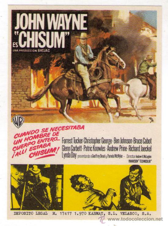 Cine: CHISUM - JOHN WAYNE - 1970 - SIN PUBLICIDAD - Foto 1