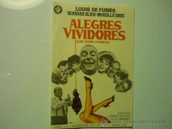 Cine: PROGRAMA CINE ALEGRES VIVIDORES.-LOUIS DE FUNES - Foto 1