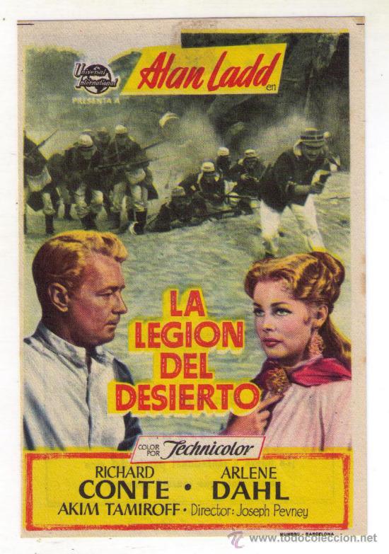 Cine: LA LEGI&Oacute;N DEL DESIERTO - ALAN LADD - 1953 - PUBLICIDAD EN CINE CARLTON