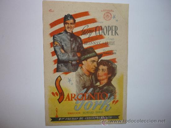 Cine: PROGRAMA CINE EL SARGENTO YORK .-G.COOPER publicidad - Foto 1