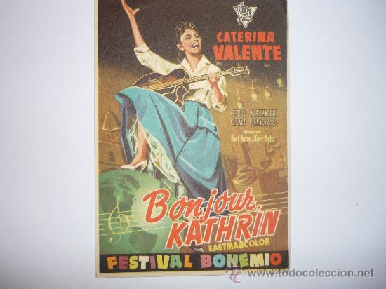 Cine: PROGRAMA CINE BONJOUR KATHRIN.- CATERINA VALENTE - Foto 1