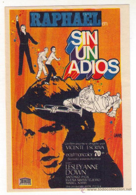 Cine: SIN UN ADIOS - RAPHAEL - 1970 - SIN PUBLICIDAD - Foto 1