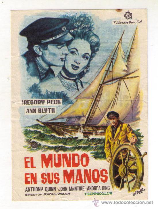 Cine: EL MUNDO EN SUS MANOS - GREGORY PECK - 1952 - PUBLICIDAD CINE SAN FERNANDO