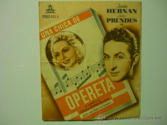 Cine: PROGRAMA CINE DOBLE OPERETA .- J.HERNAN - L.PRENDES publicidad - Foto 1