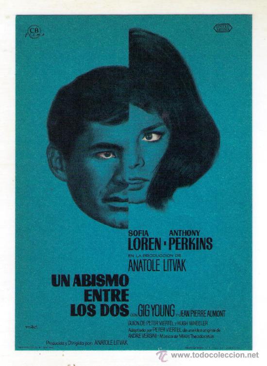 Cine: UN ABISMO ENTRE LOS DOS - SOFIA LOREN - 1962 - SIN PUBLICIDAD
