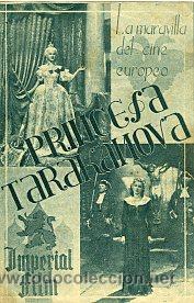 Cine: PRINCESA TARAKANOVA.- DOBLE SIN CINE EN EL REVERSO - Foto 1