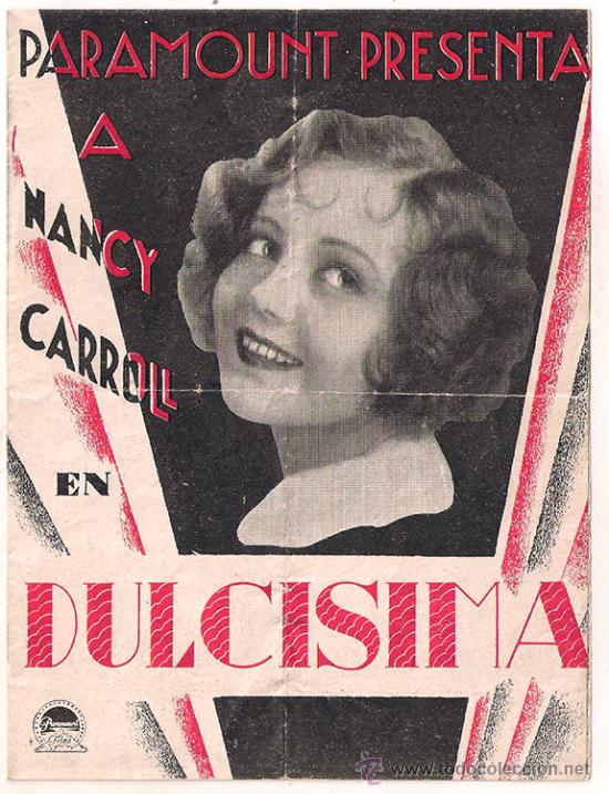 Cine: PTCC 506 DULCISIMA PROGRAMA DOBLE PARAMOUNT NANCY CARROLL JACK OAKIE - Foto 1