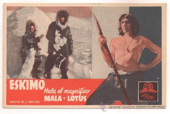 Cine: PTCC 311 ESKIMO PROGRAMA TARJETA MGM MALA W. S. VAN DYKE - Foto 1