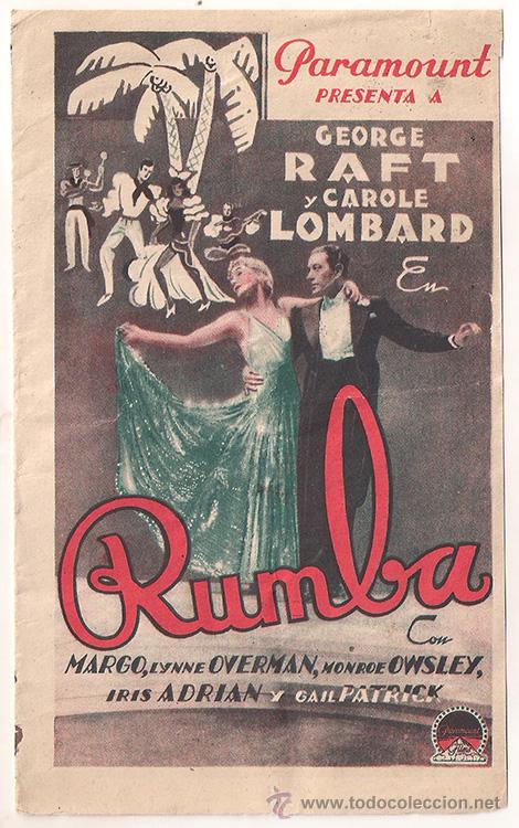 Cine: PTCC 417 RUMBA PROGRAMA DOBLE PARAMOUNT GEORGE RAFT CAROLE LOMBARD - Foto 1