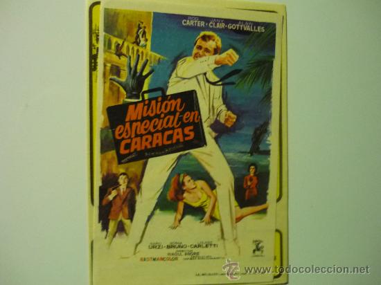 Folhetos de m&atilde;o de filmes antigos de cinema: PROGRAMA CINE MISION ESPECIAL EN CARACAS-publicidad casablanca alicante
