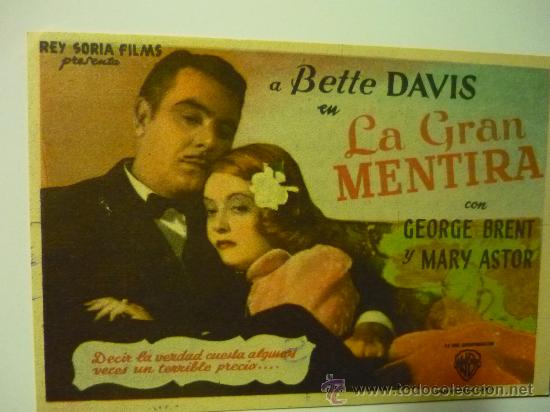 Cine: PROGRAMA CINE LA GRAN MENTIRA .-BETTE DAVIS - Foto 1