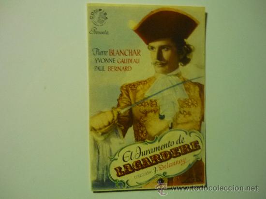  Foglietti di film di film antichi di cinema: PROGRAMA CINE EL JURAMENTO DE LAGARDERE publicidad cine apolo-manresa???