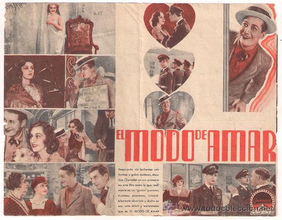 Cine: PTCC 409 EL MODO DE AMAR PROGRAMA DOBLE PARAMOUNT MAURICE CHEVALIER ANN DVORAK - Foto 2