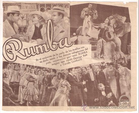 Cine: PTCC 417 RUMBA PROGRAMA DOBLE PARAMOUNT GEORGE RAFT CAROLE LOMBARD - Foto 2