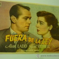 Cine: PROGRAMA CINE FUERA DE LA LEY .-ALAN LADD--SELLO TAMPON CINE