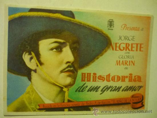 Folhetos de m&atilde;o de filmes antigos de cinema: PROGRAMA CINE HISTORIA DE UN GRAN AMOR - JORGE NEGRETE