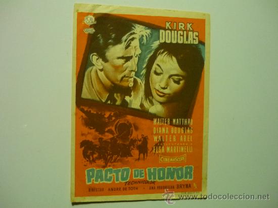 Cine: PROGRAMA CINE PACTO DE HONOR.- KIRK DOUGLAS publicidad - Foto 1