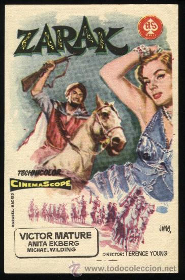  Flyers Publicitaires de films Anciens: Q-00189- Zarak (Victor Mature - Michael Wilding - Anita Ekberg - Bonar Colleano)