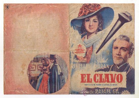 Cine: PROGRAMA DOBLE - EL CLAVO - AMPARITO RIVELLES - 1944 - SIN PUBLICIDAD - Foto 1