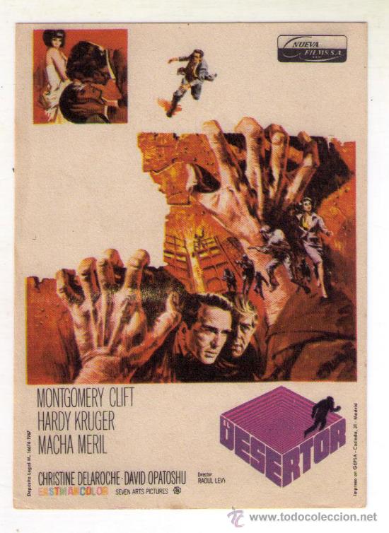 Cine: DESERTOR - MONTGOMERY CLIFT - 1966 - SIN  PUBLICIDAD - Foto 1