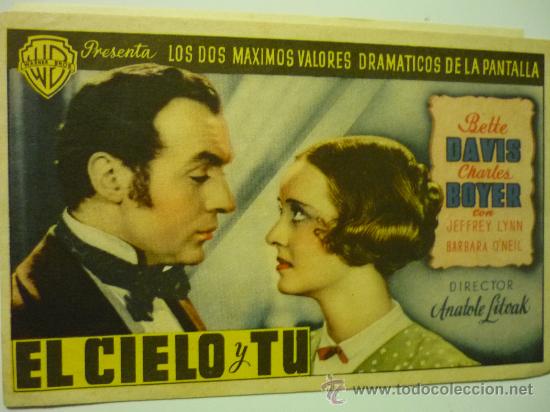 Cine: programa el cielo y tu .- charles boyer.- bette davis - Foto 1