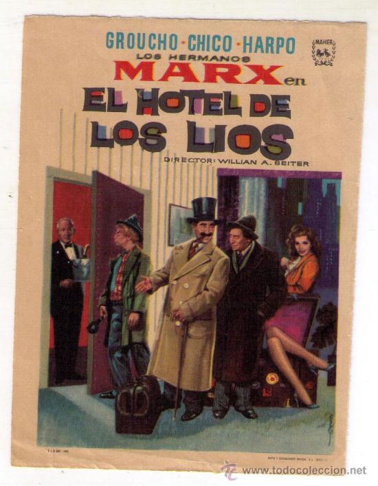 Cine: EL HOTEL DE LOS LIOS - HERMANOS MARX - 1938 - SIN PUBLICIDAD