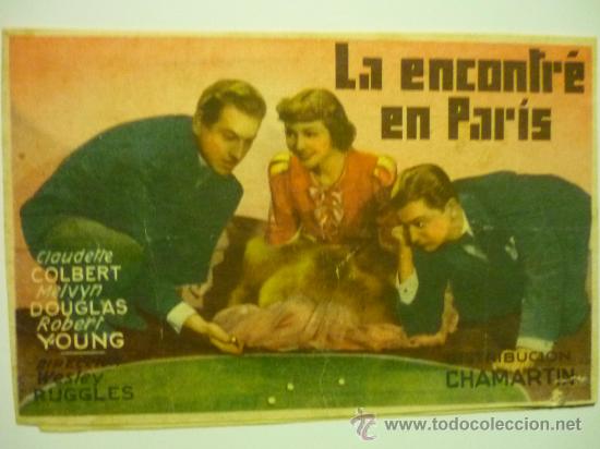 Cine: PROGRAMA LA ENCONTRE EN PARIS.- C.COLBERT publicidad teatro chapi.-esche?? - Foto 1