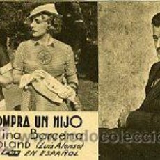 Cine: JULIETA COMPRA UN HIJO.- SENCILLO-CARTULINA.- REVERSO TEATRO MARIA GUERRERO 28.12.1935.. Lote 34901266