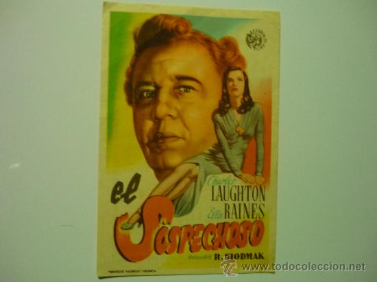 Cine: programa el sospechoso - charles laughton -publicidad - Foto 1