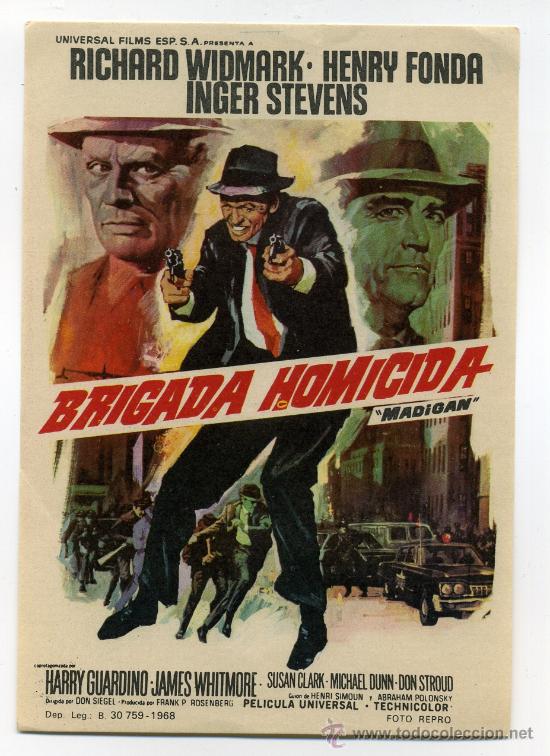 Cine: BRIGADA HOMICIDA, con Richard Widmark. - Foto 1