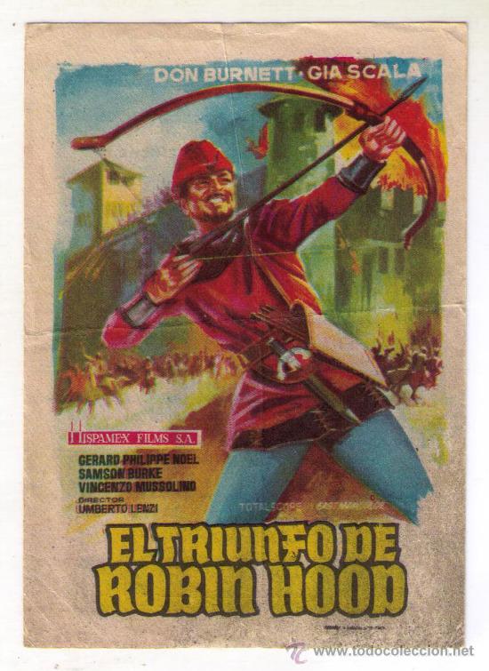 Cine: EL TRIUNFO DE ROBIN HOOD - DON BURNETT - 1964 - PUBLICIDAD EN AVENIDA - REUS