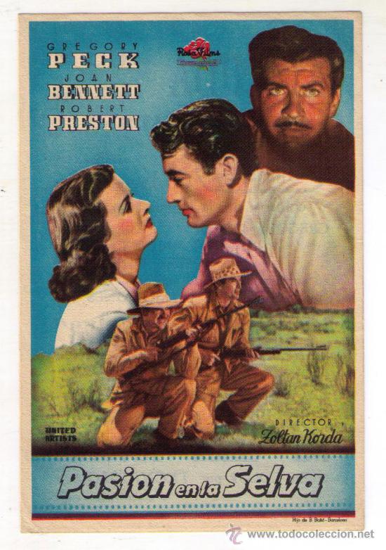 Cine: PASION EN LA SELVA - GREGORY PECK - 1947 - PUBLICIDAD EN AVENIDA - BURGOS