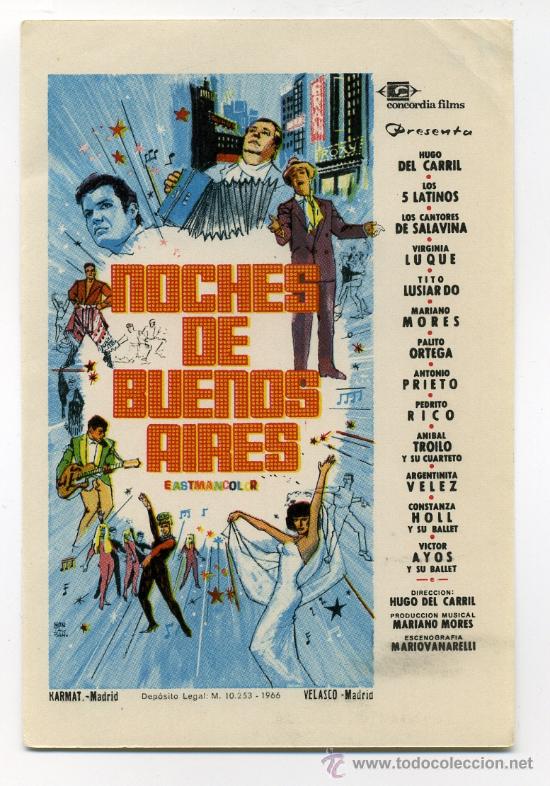 Cine: NOCHES DE BUENOS AIRES, con Hugo del Carril. - Foto 1