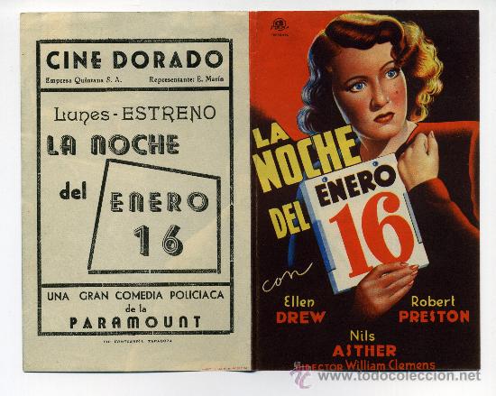 Cine: LA NOCHE DEL ENERO 16, con Robert Preston. - Foto 1