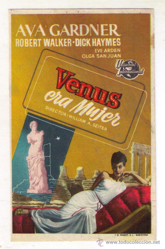 Cine: VENUS ERA MUJER - AVA GARDNER - 1948 - SIN PUBLICIDAD