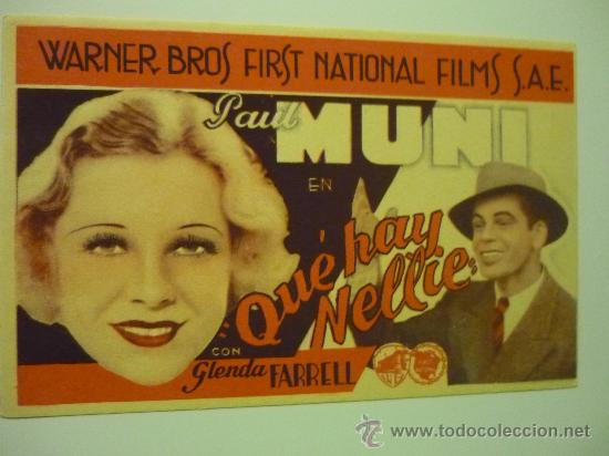 Cine: PROGRAMA TIPO CARTULINA QUE HAY NELLIE .- PAUL MUNI - Foto 1