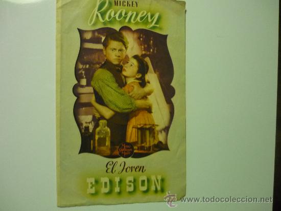 Cine: programa doble el joven edison .- mickey rooney-PUBLICIDAD - Foto 1