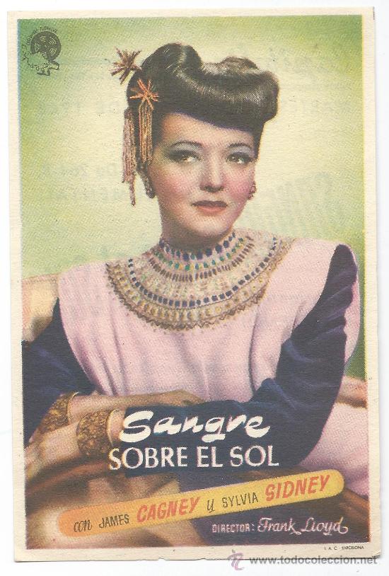Cine: 4284- FOLLETO DE MANO- SANGRE SOBRE EL SOL CON PUBLICIDAD